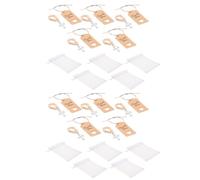 Mikikit Juego de 10 Rosarios Bautismo Cuentas de Madera, Cruz Tallada a Mano, Bolsa de Tul y Tarjeta, Recuerdos Religiosos para Comunión, Regalos para Bautizo o Niña, Favor para