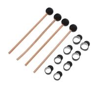 Mikikit Juego de 12 Piezas de Accesorios para Batería Etérea, Incluye 4 Mazos de 21 Cm y 8 Protectores de Dedos de Silicona, para Práctica Musical y Competición, Duradero y Ligero