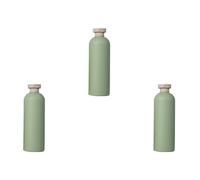 Mikikit Juego de 3 Botellas de Loción Recargables de 400ml Color Verde, Prácticas y Hechas de Pe y Pp para Gel de Ducha y Champú en Viajes