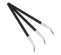 Mikikit Juego de 3 Brochas de Maquillaje para Ojos y Labios Pincel Delineador Angular de Pelo Natural Mango Largo para Precisión Cepillo Multiusos Portátil para Aplicación Uniforme