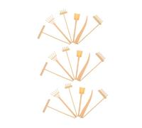 Mikikit Juego De 3 Herramientas De Jardinería para Mini Rastrillo De Mano Rastrillo De Jardín Bandeja De Arena Herramientas De Jardín En Miniatura