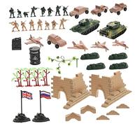 Mikikit Juego de Maquetas de Equipo 1 Set para Niños Soldados Segunda Guerra Maquetas Decorativas y Realistas Juguete Compacto para Decoración de Escritorios y Juegos