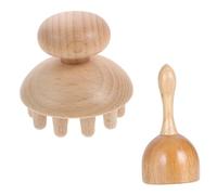 Mikikit Juego de Masajeador de Madera Diseño Ergonómico Taza de Terapia y Peine para Suministro de Masajes Musculares Circulación Sanguínea