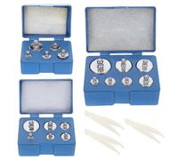 Mikikit Juego de Pesas de Calibración de Precisión Diseño de Caja Separada en Acero y Plástico 3 Cajas para Balanzas Electrónicas para Adecuado para Laboratorios y Aulas Científicas