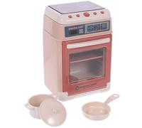 Mikikit Juguete de Mini Horno Eléctrico, Modelo de Horno Pequeño Portátil, Juguete de Escena Doméstica Seguro, Divertido para Juegos de Cocina y Desarrollo Creativo Infantil