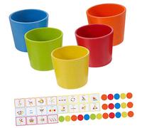 Mikikit Juguete Educativo de Clasificación de Colores de Tazas para Aprendizaje Sensorial y Coordinación Manual Pequeños