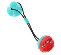 Mikikit Juguete para Perros Masticar con Ventosa Doble y Resistente Limpiador Dental para Bucal Canina Colores Rojo y Azul para Entretenimiento y Educación