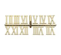 Mikikit Kit de Accesorios para Reloj Números Romanos Galvanizados Dorados, Números de 2,3 Cm para Reparación y Bricolaje, Piezas Precisas para Montaje de Relojes Clásicos