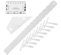 Mikikit Kit de Herramientas y Nivelación de Trastes de Metal 12 Piezas Medición de Alta Precisión y Regla para Acción de Cuerdas para Guitarra Eléctrica y Acústica