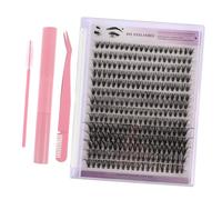 Mikikit Kit De Pestañas Postizas En Racimo Diy Fibras Sintéticas Con Pinzas y Removedor Para Maquillaje De Ojos Herramientas De Belleza Rosa Para Viaje