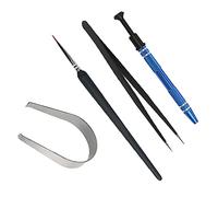 Mikikit Kit para Teclado Mecánico con Extractor De Teclas Pinzas y Cepillo para Lubricación y Mantenimiento Herramienta Metálica Antideslizante para Reemplazo y Limpieza De Interruptores