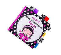 Mikikit Libro para Niña con Etiquetas Blanco y Negro Resistente al Desgaste para Estimulación Visual y Cognición Facial para Entrenamiento y Sensorial Infantil