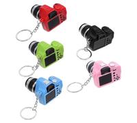 Mikikit Llavero Moderno con Forma de Cámara Led, Llavero Colgante Creativo de Abs con Luz Brillante para Llaves de Puerta, Pack de 5 Unidades Adecuado para Regalar en Color Aleatorio