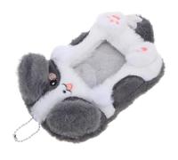 Mikikit Llavero Portatarjetas de Peluche Forma Border Collie Funda Protectora de Felpa Suave para Tarjetas de Identificación Fotos y Credenciales Accesorio Práctico para Oficina y Uso