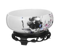 Mikikit Maceta Cerámica Hidropónica para Bonsáis Cuenco Redondo para y Plantas Acuáticas con Base Estable Decoración Elegante para Oficina y Jardín para de Lirios de Agua y Pothos