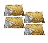 Mikikit Manta Térmica de Emergencia 4 Piezas 210X160 CM Doble Color Dorado y Plateado Resistente al Agua y Viento Muy Ligera para Camping Supervivencia y Refugio al Aire Libre