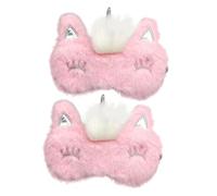 Mikikit Máscara de Ojos de Felpa para Dormir 2piezas para Niñas Bloqueo de Luz y Alivio del Estrés Cómoda para Viaje y Descanso