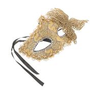 Mikikit Máscara Veneciana Media Cara Dorada con Diseño de para Carnaval Halloween y Cosplay Party Mujer Elegante Ligera Reutilizable