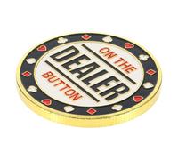 Mikikit Metal Poker Dealer Button Resistente Ligero y Compacto para Póker Accesorio Práctico con Diseño Doble Cara y Bordes Redondeados para Partidas y Coleccionistas