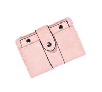 Mikikit Monedero Mujer Pequeño de PU Cartera Corta con Hebilla Diseño Práctico y Duradero para Organización de Tarjetas y Monedas Color Rosa Elegante