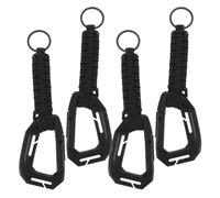 Mikikit Mosquetones para Botella de Agua 4 Piezas Negros Clip Ajustable Multifuncional de Metal Correa para Senderismo Camping y Actividades al Aire Libre