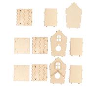 Mikikit Nido De Pájaro De Madera Maciza para Manualidades, Caja De Cría Ecológica, Set 4 Piezas, Color Amarillo Claro, Decoración para Jaulas y Jardín, Adecuado para Niños y Amantes De Aves