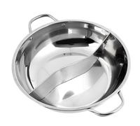 Mikikit Olla Dividida Inoxidable Tapa de Vidrio Olla Multifuncional para Cocción y Sopa para Cocinas de Inducción y Gas para Fiestas y Restaurantes de Hot Pot