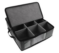 Mikikit Organizador Apilable para Tazas de Café y Té con Divisores, Caja de Almacenamiento Rígida para 6 Unidades, Resistente para Cocina y Viajes, Estuche Compacto para Guardar Vasos