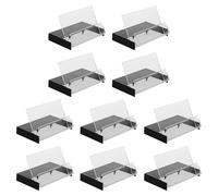 Mikikit Organizador de Casetes Compacto de Plástico Transparente, Caja para Cintas de Casete 10 Piezas Negras, Almacenamiento Versátil para Hogar y Viaje