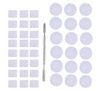 Mikikit Paleta Vacía de Sombras de Ojos para Mezclar Sombras y Esmaltes Magnética de Acero Inoxidable Blanco con 56 Pegatinas para Adecuado para Artistas y Uso Escolar