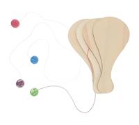 Mikikit Paletas de Madera sin Terminar para 6 Piezas Pelota de Paleta para Pintar y Decorar Juego Creativo de Dibujo y Grafiti Juguete Manualidades DIY para Jardín de Color Aleatorio