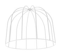 Mikikit Pantalla de lámpara colgante de hierro blanco con diseño minimalista y moderno, marco DIY para instalación sencilla en interiores residenciales