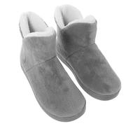 Mikikit Pantuflas Envolventes Altas para Mujer Zapatillas de Interior Cálidas Forro de Felpa y Suela Acolchada Gruesa Color Gris Talla 38-39 Para Pie 37-38 Ideales para Invierno y