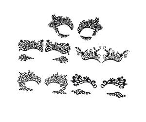 Mikikit Pegatinas de Maquillaje para Ojos 5 Piezas Delineador de Ojos de Encaje para Mujeres para Fiestas Calcomanías Faciales