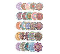 Mikikit Pegatinas Multiusos de Mandala para Portátil y Maleta, 2 Juegos de Calcomanías Prácticas de PVC Fáciles de Despegar para Decoración DIY