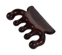 Mikikit Peine Masaje de Madera de Sándalo para Cabeza y Cuello Peine de Dientes Anchos con Bola Masajeadora Cepillo para Cabelludo y Cuidado Anticaspa Uso Dual para Mujeres y Hombres