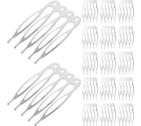 Mikikit Peinetas Laterales para Cabello de Novia 50 Piezas, Accesorio para Peinar el Cabello K, Peine Francés de Metal 5 Dientes, Herramientas para Peinados Recogidos y Bodas