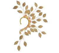 Mikikit Pendientes Clip sin Perforación Hojas Cristal, Ear Cuff Creativo Mujer, Bisutería Ligera y Ajustable para Fiesta y Diario, Accesorio Elegante y Cómodo, Talla Única Transparente