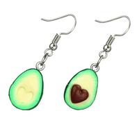 Mikikit Pendientes Colgantes Femeninos de Arcilla Polimérica en Forma de Aguacate, Ligeros y Duraderos, Diseño Creativo de Corazón para Niñas y Adolescentes, Joyería para Mujer Casual, 1