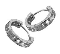 Mikikit Pendientes de Aro para Hombre Estilo Hiphop, Pendientes Decorativos de Titanio para Uso Diario Diseño Atemporal y Look Trendy