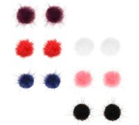 Mikikit Pendientes de Bolas de Pelo para Mujer 6 Pares Colgantes Color Aleatorio Estilo Otoño Invierno Accesorios de Moda para Adolescentes y Niñas