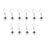 Mikikit Pendientes de Disco para Mujer 5 Pares Cortos Plateados Bola Espejo Retro Punk Años 70 Accesorios de Fiesta y Disfraz Modernos Colgantes de Moda