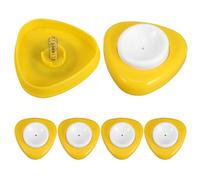 Mikikit Perforadora de Huevos Manual 5 Piezas, Base de Plástico para Cocción al Vapor y Huevos Duros, Herramienta Portátil para Cocina, Diseño Seguro sin Romper Cáscara, Color Amarillo,