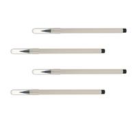 Mikikit Pincel para Escribir Recargable Estilo Bolígrafo de Abs y Nylon Beige, 4 Unidades para Caligrafía y Oficina, Adecuado para Amantes de Caracteres Chinos