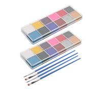 Mikikit Pintura Corporal de Colores Pintura Facial Base de Agua para Festivales Teatro y Cosplay para Maquillaje Facial y Escénico Cajas