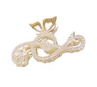 Mikikit Pinza Cabello Accesorio Elegante Forma de Nota Musical en Aleación Dorada Strass y Perlas Agarre Seguro y Estilo Versátil para Mujer