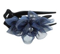 Mikikit Pinza Cabello Flor de Tela Azul, Clip Grande para Mujeres, Accesorio Decorativo y Funcional para Peinados Ordenados en Conciertos y Cumpleaños