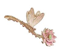 Mikikit Pinza Cabello Forma de Flor de Loto en Aleación, Práctica y Cómoda para Mujeres, Adecuado para Fiesta de Disfraces y Año Chino