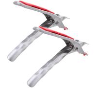 Mikikit Pinzas Anti-Escaldaduras de Cocina 2 Piezas Acero Inoxidable Color Rojo Clip Multifunción Resistente al Calor para Cuencos y Platos Calientes Elevador Antideslizante Adecuado