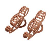Mikikit Pinzas Cabello Diseño de Nota Musical en Color Café, 2piezas, Material Plástico y Metal, Diseño Curvado para Peinados Rápidos y Elegantes para Mujeres en Outfits Sociales